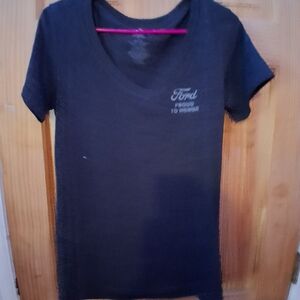 Ford Women's Dark Gray V-Neck Tee